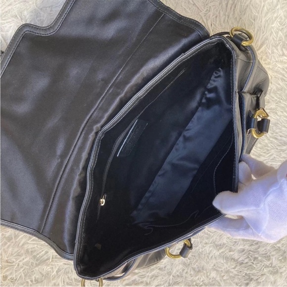 Coach Black Leather Satchel with Gold Hardware - Picture 12 of 14